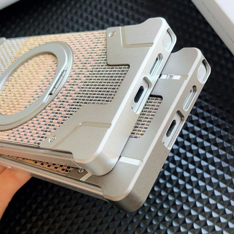 Custodia per telefono con supporto magnetico senza cornice e armatura intrecciata., For Samsung Galaxy S25 Ultra 5G, For Samsung Galaxy S24 Ultra 5G, For Samsung Galaxy S23 Ultra 5G, For Samsung Galaxy S22 Ultra 5G