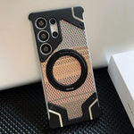Custodia per telefono con supporto magnetico senza cornice e armatura intrecciata., For Samsung Galaxy S26 Ultra 5G