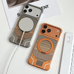 Custodia per telefono con supporto magnetico senza cornice e armatura intrecciata., For iPhone 15 Pro Max, For iPhone 15 Pro, For iPhone 15 Plus, For iPhone 15