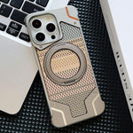 Custodia per telefono con supporto magnetico senza cornice e armatura intrecciata., For iPhone 16 Pro Max, For iPhone 16 Pro, For iPhone 16 Plus, For iPhone 16