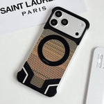 Custodia per telefono con supporto magnetico senza cornice e armatura intrecciata., For iPhone 17 Pro Max, For iPhone 17 Pro