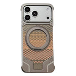 Custodia per telefono con supporto magnetico senza cornice e armatura intrecciata., For iPhone 17 Pro Max, For iPhone 17 Pro