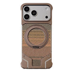 Custodia per telefono con supporto magnetico senza cornice e armatura intrecciata., For iPhone 17 Pro Max, For iPhone 17 Pro