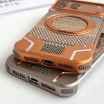 Custodia per telefono con supporto magnetico senza cornice e armatura intrecciata., For iPhone 17 Pro Max, For iPhone 17 Pro