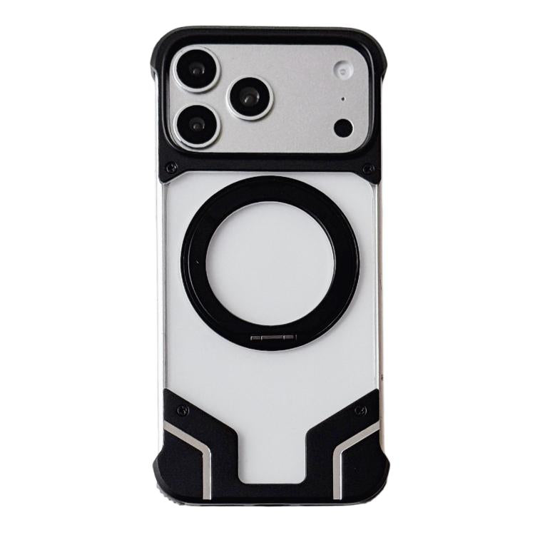 Custodia per telefono trasparente in policarbonato con supporto magnetico senza cornice., For iPhone 17 Pro Max, For iPhone 17 Pro
