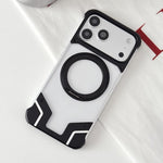 Custodia per telefono trasparente in policarbonato con supporto magnetico senza cornice., For iPhone 17 Pro Max, For iPhone 17 Pro