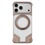 Custodia per telefono trasparente in policarbonato con supporto magnetico senza cornice., For iPhone 17 Pro Max, For iPhone 17 Pro