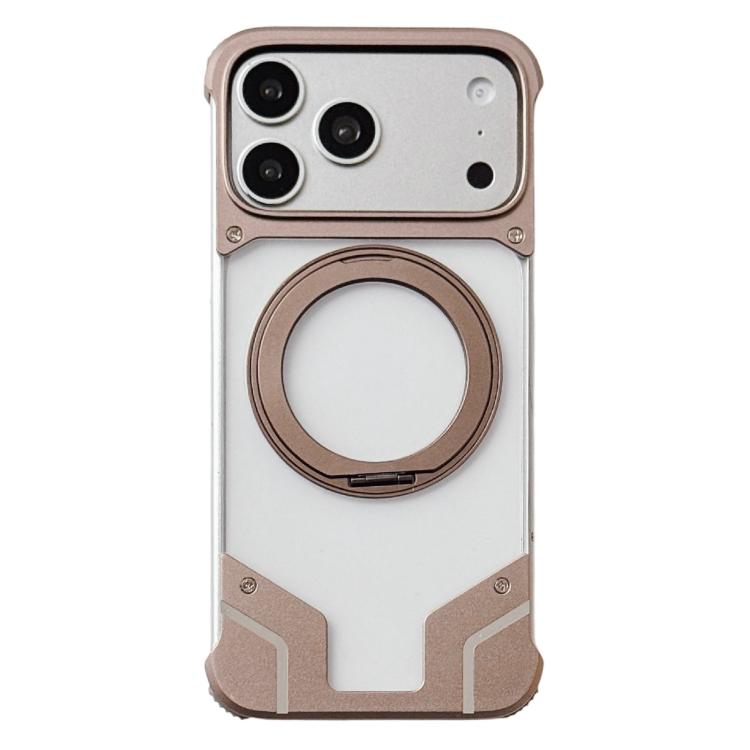 Custodia per telefono trasparente in policarbonato con supporto magnetico senza cornice., For iPhone 17 Pro Max, For iPhone 17 Pro