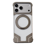 Custodia per telefono trasparente in policarbonato con supporto magnetico senza cornice., For iPhone 17 Pro Max, For iPhone 17 Pro