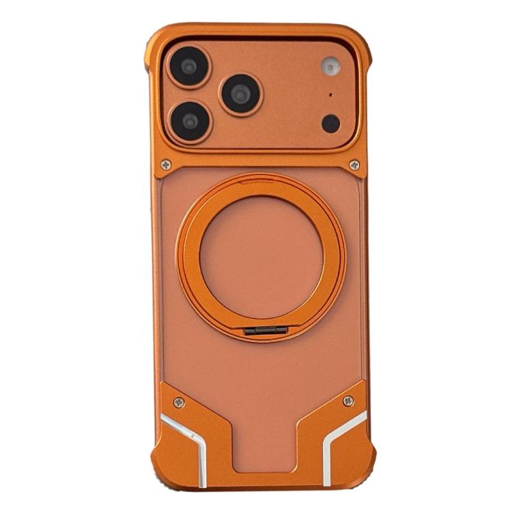 Custodia per telefono trasparente in policarbonato con supporto magnetico senza cornice., For iPhone 17 Pro Max, For iPhone 17 Pro