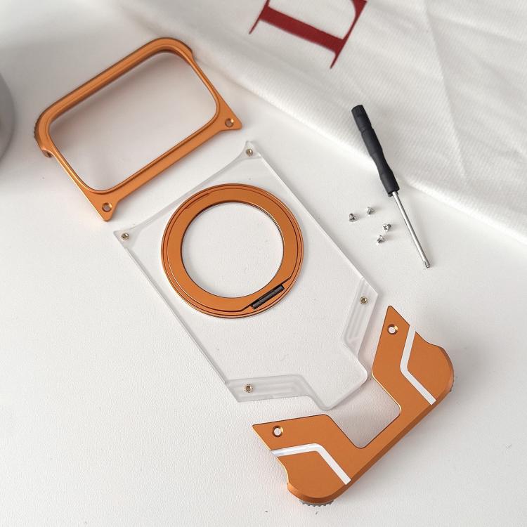 Custodia per telefono trasparente in policarbonato con supporto magnetico senza cornice., For iPhone 17 Pro Max, For iPhone 17 Pro