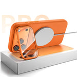 Custodia per telefono antiurto magnetica in silicone liquido con copriobiettivo e supporto., For iPhone 16 Pro