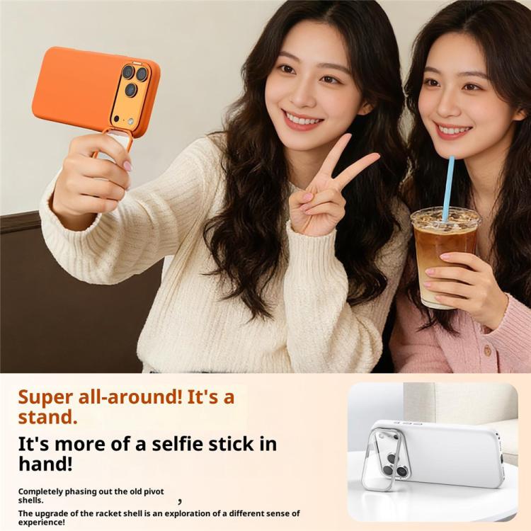 Custodia per telefono antiurto magnetica in silicone liquido con copriobiettivo e supporto., For iPhone 16 Pro