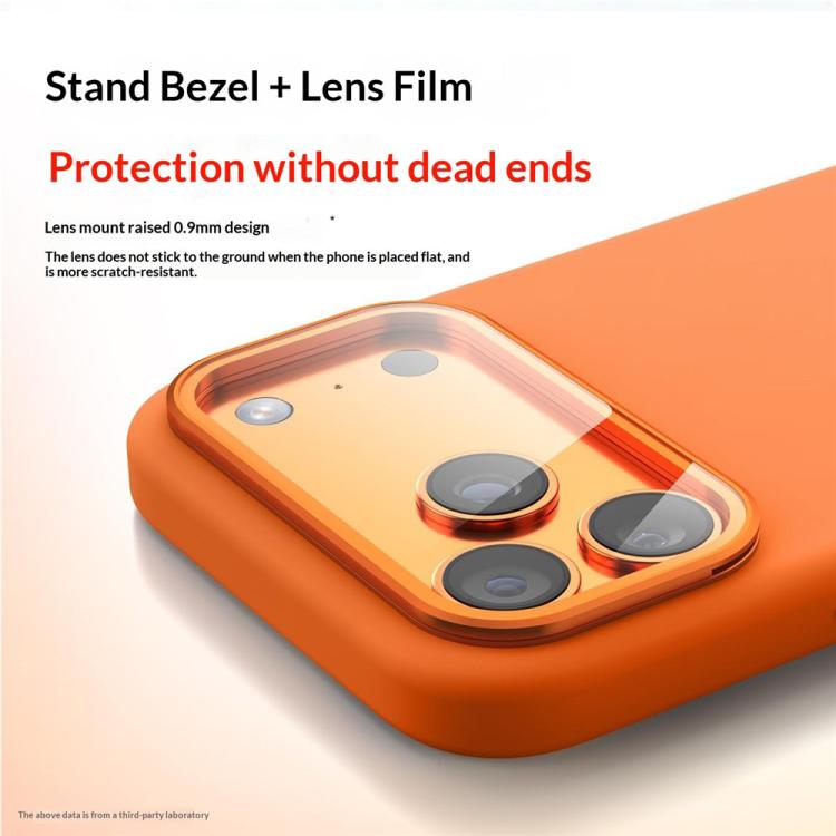 Custodia per telefono antiurto magnetica in silicone liquido con copriobiettivo e supporto., For iPhone 16 Pro