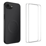 Custodia per telefono WANLONFENG serie TQ1 con texture in fibra di carbonio magnetica e 2 pellicole protettive per lo schermo., For iPhone 17e / 16e, For iPhone 17 Pro Max, For iPhone 17 Pro, For iPhone 17, For iPhone Air, For iPhone 16 Pro Max