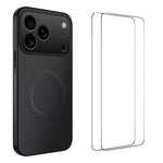 Custodia per telefono WANLONFENG serie TQ1 con texture in fibra di carbonio magnetica e 2 pellicole protettive per lo schermo., For iPhone 17e / 16e, For iPhone 17 Pro Max, For iPhone 17 Pro, For iPhone 17, For iPhone Air, For iPhone 16 Pro Max