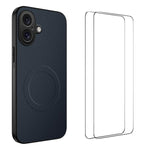 Custodia per telefono WANLONFENG serie TQ1 con texture in fibra di carbonio magnetica e 2 pellicole protettive per lo schermo., For iPhone 17e / 16e, For iPhone 17 Pro Max, For iPhone 17 Pro, For iPhone 17, For iPhone Air, For iPhone 16 Pro Max