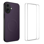 Custodia per telefono WANLONFENG serie TQ1 con texture in fibra di carbonio magnetica e 2 pellicole protettive per lo schermo., For iPhone 17e / 16e, For iPhone 17 Pro Max, For iPhone 17 Pro, For iPhone 17, For iPhone Air, For iPhone 16 Pro Max