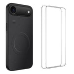 Custodia per telefono WANLONFENG serie TQ1 con texture in fibra di carbonio magnetica e 2 pellicole protettive per lo schermo., For iPhone 17e / 16e, For iPhone 17 Pro Max, For iPhone 17 Pro, For iPhone 17, For iPhone Air, For iPhone 16 Pro Max