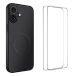 Custodia per telefono WANLONFENG serie TQ1 con texture in fibra di carbonio magnetica e 2 pellicole protettive per lo schermo., For iPhone 16 Pro, For iPhone 16, For iPhone 15 Pro Max, For iPhone 15 Pro, For iPhone 15, For iPhone 14