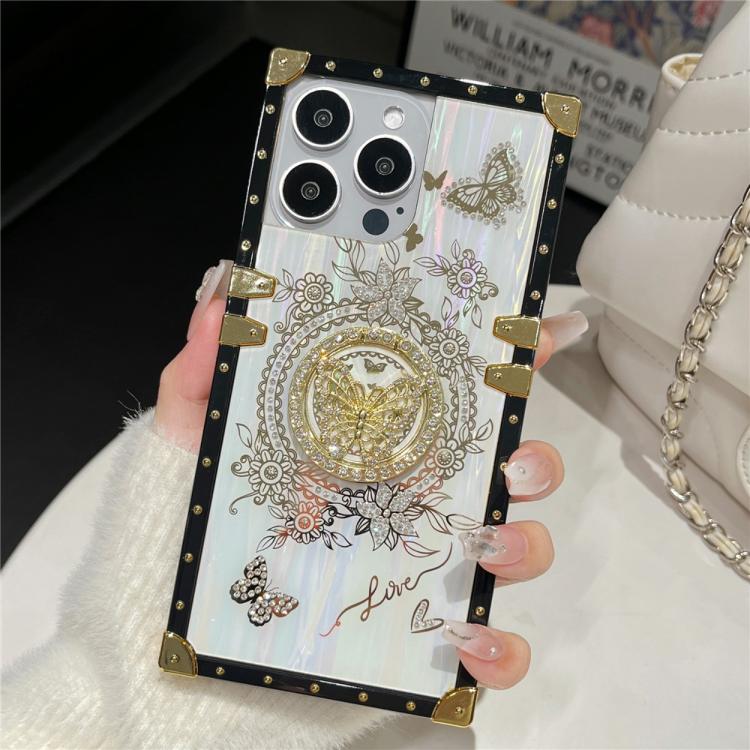 Custodia per telefono in TPU + PC con decorazione a farfalla e strass., For iPhone 11