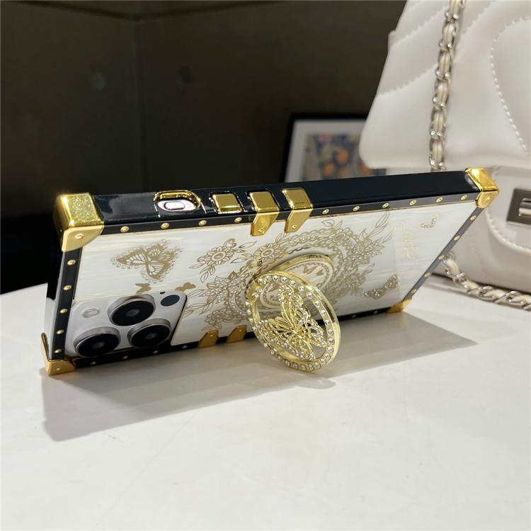 Custodia per telefono in TPU + PC con decorazione a farfalla e strass., For iPhone 11