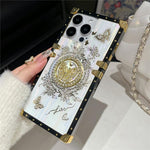 Custodia per telefono in TPU + PC con decorazione a farfalla e strass., For iPhone 11
