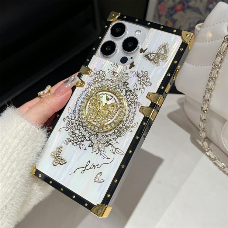 Custodia per telefono in TPU + PC con decorazione a farfalla e strass., For iPhone 11