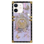Custodia per telefono in TPU + PC con decorazione a farfalla e strass., For iPhone 11