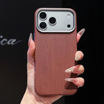 Custodia magnetica per telefono con finitura effetto legno a copertura totale, For iPhone 17 Pro Max, For iPhone 17 Pro, For iPhone 16 Pro Max, For iPhone 16 Pro, For iPhone 15 Pro Max, For iPhone 15 Pro