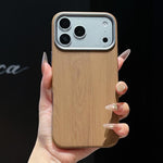 Custodia magnetica per telefono con finitura effetto legno a copertura totale, For iPhone 17 Pro Max, For iPhone 17 Pro, For iPhone 16 Pro Max, For iPhone 16 Pro, For iPhone 15 Pro Max, For iPhone 15 Pro
