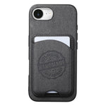 Cover magnetica per telefono in ecopelle vegana con trama twill e porta carte removibile., For iPhone 16e / 17e, For iPhone 17 Pro Max, For iPhone 17 Pro