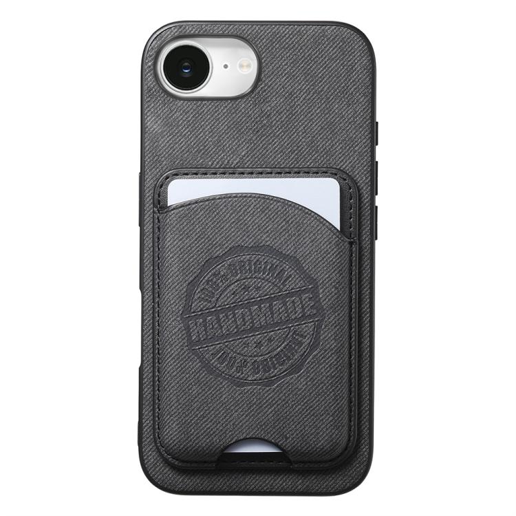 Cover magnetica per telefono in ecopelle vegana con trama twill e porta carte removibile., For iPhone 16e / 17e, For iPhone 17 Pro Max, For iPhone 17 Pro