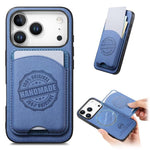 Cover magnetica per telefono in ecopelle vegana con trama twill e porta carte removibile., For iPhone 16e / 17e, For iPhone 17 Pro Max, For iPhone 17 Pro