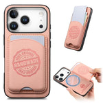 Cover magnetica per telefono in ecopelle vegana con trama twill e porta carte removibile., For iPhone 16e / 17e, For iPhone 17 Pro Max, For iPhone 17 Pro