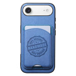 Cover magnetica per telefono in ecopelle vegana con trama twill e porta carte removibile., For iPhone 17, For iPhone Air, For iPhone 16 Pro Max