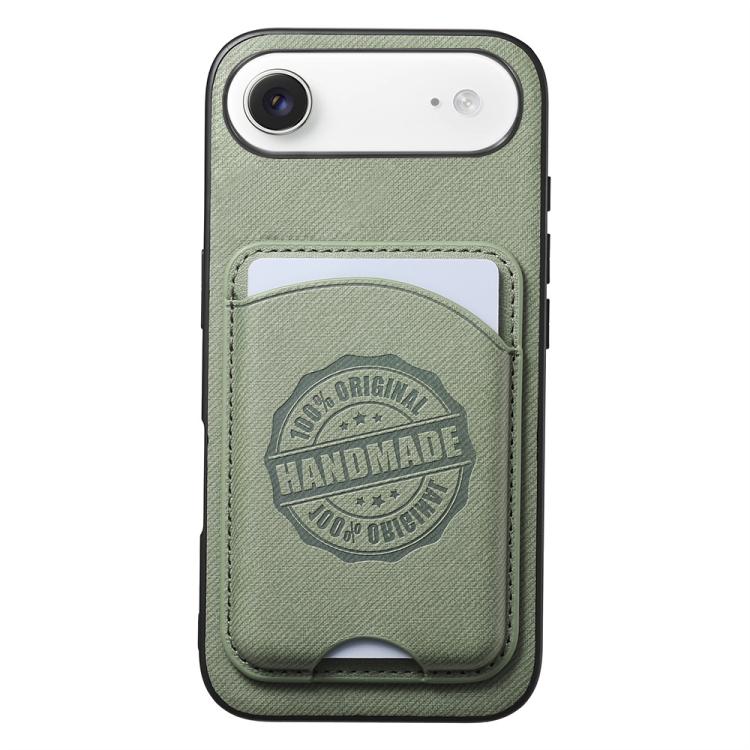 Cover magnetica per telefono in ecopelle vegana con trama twill e porta carte removibile., For iPhone 17, For iPhone Air, For iPhone 16 Pro Max