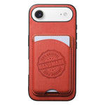 Cover magnetica per telefono in ecopelle vegana con trama twill e porta carte removibile., For iPhone 17, For iPhone Air, For iPhone 16 Pro Max