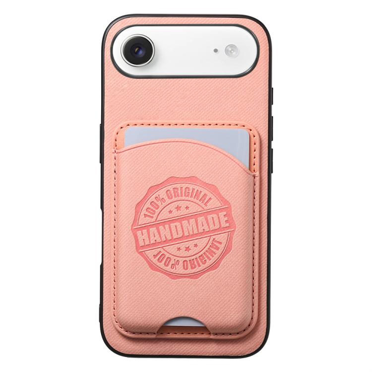 Cover magnetica per telefono in ecopelle vegana con trama twill e porta carte removibile., For iPhone 17, For iPhone Air, For iPhone 16 Pro Max
