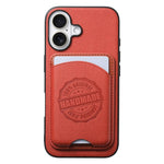 Cover magnetica per telefono in ecopelle vegana con trama twill e porta carte removibile., For iPhone 16 Pro, For iPhone 16 Plus, For iPhone 16