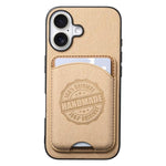 Cover magnetica per telefono in ecopelle vegana con trama twill e porta carte removibile., For iPhone 16 Pro, For iPhone 16 Plus, For iPhone 16