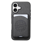 Cover magnetica per telefono in ecopelle vegana con trama twill e porta carte removibile., For iPhone 16 Pro, For iPhone 16 Plus, For iPhone 16