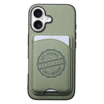 Cover magnetica per telefono in ecopelle vegana con trama twill e porta carte removibile., For iPhone 16 Pro, For iPhone 16 Plus, For iPhone 16