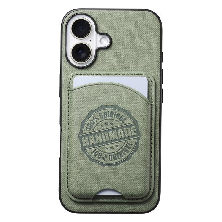 Cover magnetica per telefono in ecopelle vegana con trama twill e porta carte removibile., For iPhone 16 Pro, For iPhone 16 Plus, For iPhone 16