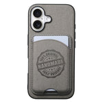 Cover magnetica per telefono in ecopelle vegana con trama twill e porta carte removibile., For iPhone 16 Pro, For iPhone 16 Plus, For iPhone 16