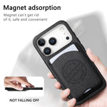 Cover magnetica per telefono in ecopelle vegana con trama twill e porta carte removibile., For iPhone 15 Pro Max, For iPhone 15 Pro, For iPhone 15 Plus