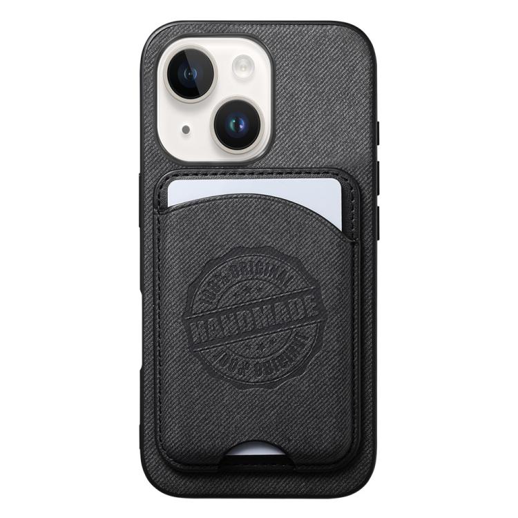 Cover magnetica per telefono in ecopelle vegana con trama twill e porta carte removibile., For iPhone 15 Pro Max, For iPhone 15 Pro, For iPhone 15 Plus