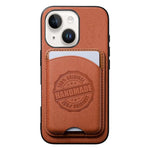 Cover magnetica per telefono in ecopelle vegana con trama twill e porta carte removibile., For iPhone 15, For iPhone 14 Plus, For iPhone 14