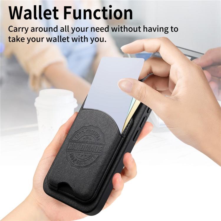 Cover magnetica per telefono in ecopelle vegana con trama twill e porta carte removibile., For iPhone 14 Pro, For iPhone 14 Pro Max, For iPhone 13 Pro Max
