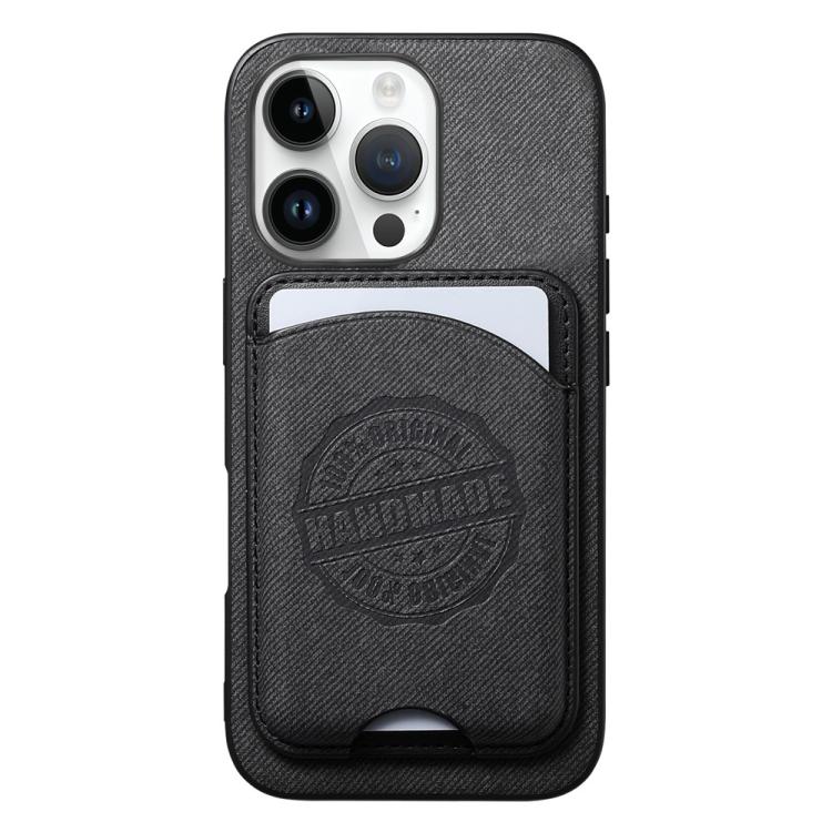 Cover magnetica per telefono in ecopelle vegana con trama twill e porta carte removibile., For iPhone 14 Pro, For iPhone 14 Pro Max, For iPhone 13 Pro Max